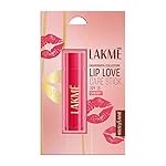 Lakme Lip Love Care Stick Cherry, with 10% Vitamin E Complex, nourished with Shea & Cocoa Butter and enriched with Almond & Jojoba Oil for 24hr moisturization in just 1 swipe, with SPF 15, 4.5g