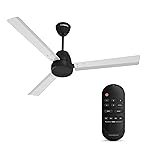 Crompton Energion Nucleoid 1200mm BLDC Ceiling Fan | Remote Control | BEE 5 Star Energy Rated | High Air Delivery | 4 Years Manufacturer Warranty | White Black
