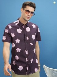 HIGHLANDER Slim Fit Floral Printed Cotton Casual Shirt