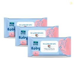 Parachute Advansed Baby | Face & Body Baby Wipes | With Virgin Coconut