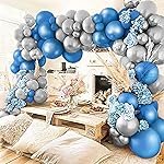 ITAF Silver & Blue Metallic Finish Shiny Balloons For Birthday/Anniversary/Engagement/Wedding/Baby Shower/Farewell/Any Special Event Theme Party Decoration – Pack of 50