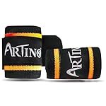 ARTINO Weight Lifting Wrist Support, with Thumb Loop Strap for Gym Workout, Push-ups, Pull-ups, Strength Training Exercise, Accessories, Made of Velcro and Elastic Band for Men & Women (Orange)