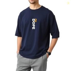 URGEAR Men's Oversized Casual Stylished Printed Cotton Blended Round N
