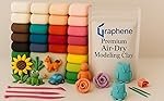 GRAPHENE 24 Pcs Air Dry Modelling Clay Set with 3 Sculpting Tools Creative DIY Art & Crafts Play Set Non Toxic Dough Birthday Return Gift for Boys Girls Clay for 3-10 Years Kids Color As Per Stock