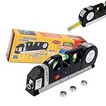Laser Level Line Tool, Standard Cross Line Laser Leveler Beam Tool with Metric Rulers 8ft/2.5M, Multipurpose Laser Level Kit for Flooring & Tile Installation