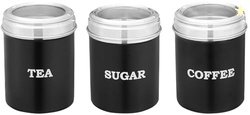 Amazon Brand - Solimo Stainless Steel See-Through Canister SET For Tea