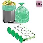 Ella Garbage Bags 24×32 Inches (Large) 60 Bags (4 Rolls) Leak Proof & Tear Resistant Trash Bags for Kitchen Home & Commercial Use -Dustbin Bags For Dry & Wet Waste With Free Check Duster Cloth – Green