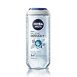 NIVEA MEN Pure Impact 250ml Body Wash| Shower Gel for Face, Body & Hair| Purifying Micro Particles for Extra Fine Scrub & Instant Summer Freshness|Clean, Healthy & Moisturized Skin