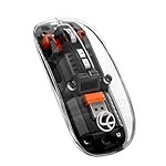 LAPCARE Trendy Plus Transparent Wireless and Bluetooth Rechargeable Mouse, USB Receiver,Desktop Lock Key & Copy-Paste Button, LED Battery Magic Silm for Office/PC/Mac/Laptop/Apple/ipad (Black)