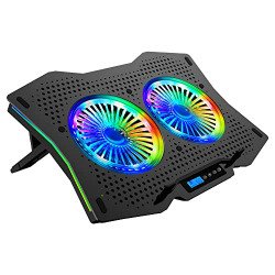 ZEBRONICS Zeb- NC9000 Laptop Cooling pad with Dual 110mm Fan, Multi-Co
