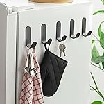 amazon basics 5 Pack Self Adhesive Wall Hooks for Hanging Strong, Carbon Steel Wall Hook for Bathroom, Kitchen & Door, No Drill Sticky Hooks, Waterproof Rust Resistant, Black