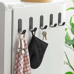 amazon basics 5 Pack Self Adhesive Wall Hooks for Hanging Strong, Carb