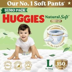 Huggies Natural Soft Premium Baby Diaper Pants, Our No.1 Soft Pants, L