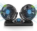 AUTO SNAP Car Fan 12 Volt High Speed Car Cooler 12 Volt DC For Dashboard Double Headed Vehicle Fan 360 Degree Rotatable 2 Speed Power Cooler Fan 100% Pure Copper Motor