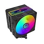 Circle Gaming CG 4P Duo ARGB CPU Air Cooler Mirror Close-Loop, Dual 120mm Fan | Support AMD & Intel CPU Socket AM5, AM4 / LGA 1700, 1200, 1151, 1150| PWM Case Fans | 4 Heat Pipes | Black