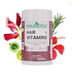Neuherbs Hair Vitamins - 60 Tablets for Men & Women| Vitamin Supplemen