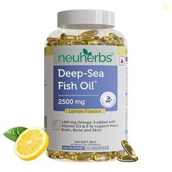 Neuherbs Deep Sea Omega 3 Fish Oil Capsules- 200 Softgels for Men & Wo