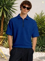 FTX Men Solid Polo Neck Half Sleeve Oversize Fit Polyster Tshirts