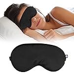 Boldfit Silk Eye Mask for Sleeping with Adjustable Strap Premium Silk Sleeping Mask Blind Fold for Smooth & Comfortable Sleep Travelling Sleep Mask Pad Sleeping Eye Mask Blind Folds for Sleeping – Black