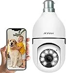 JK Vision Smart WiFi Security Camera 1080P Full HD | 360Â° Pan 90Â° Tilt PTZ with Holder | Color Vision | Motion Detection Alert | Multi-User Sharing | Spotlight Function | Indoor CCTV.