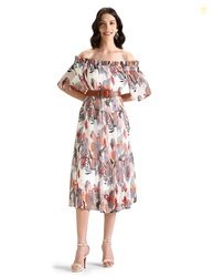 U.S. POLO ASSN. Women's Polyester A-Line Midi Casual Dress (UWSS24DRS1