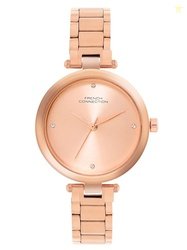 French Connection Analog Rose Gold Dial Women's Watch-FCN0104RGM-R