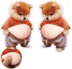 Dog Wall Protection Sticker with Soft Silicone Belly, Cartoon Puppy Fl