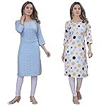 Women’s Multicolor Stylish Crepe Kurta||Pack of 2 Kurta||Kurta for Women