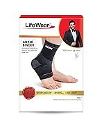 LifeWear Ankle Binder Support for Pain Relief, Provides Optimum Compression for Stability and Strength, Soft and Comfortable, Adjustable Strap, Anti-slip Design, Ankle Support for Men and Women, Size (XL)