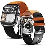 Fire-Boltt Ninja Phantom Smart Watch 1.83â Display, Transparent Clear Body Design, Bluetooth Calling, 120+ Sports Modes, Voice Assistant, AI Outfit Watch Face Smartwatch for Men & Women Blaze Orange