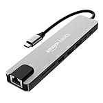 Amazon Basics USB Type-C Hub Dock, 8-in-1 HDCP Aluminium Adapter with 4K HDMI & Ethernet Port,100mbps, Power Delivery, TF/SD Card Reader, Mac & Windows USB-C & 3.0 Devices