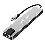 Amazon Basics USB Type-C Hub Dock, 8-in-1 HDCP Aluminium Adapter with 4K HDMI & Ethernet Port,100mbps, Power Delivery, TF/SD Card Reader, Mac & Windows USB-C & 3.0 Devices