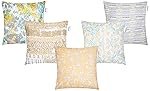 Solimo Luvem Polyester Printed Cushion Covers, Set of 5, 16 x 16 inch