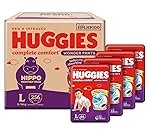 Huggies Complete Comfort Wonder Pants | Pant Style Baby Diapers Large Size, 256 Count | India’s Fastest Absorbing diaper, Clinically Proven to Prevent Diaper Rash | Ideal for 9 to 14 Kgs (64 count, Pack of 4)