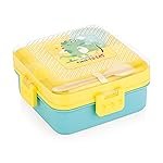 ATTRO My Lunch 2 Layer Plastic Lunch Box Comes with Fun Galaxy Astro Print, 1 Detachable Tray, 1 Small Container & 1 Spoon Ideal for Kids BPA Free 1590ml+70ml- Blue