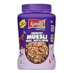 KWALITY Muesli Fruit, Nut & Seeds 900g Jar, 87% Multi Grains, No Maida, Natural Source Of Vitamin & Iron, High In Protein & Fiber, Low Fat & Cholesterol, Healthy Breakfast Cereal