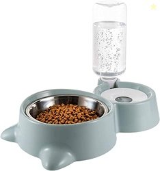Envop Double Dog Cat Bowls, Water and Food Bowl Set with Detachable St