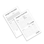 Solimo Desk Notepad, To Do List Planner, 50 Tear Off Sheets for Grocery, Shopping, Reminder, Checklist Set of 2