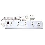 MULTYBYTE 4 Socket 2 USB Port Outlet Extension Board, High Speed, Fast Charging- Power Strip, Surge Protector, 2M Cable Shockproof Fire-Retardant, Multipurpose Use Spike for Home & Office