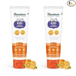 Himalaya Kids Orange Toothpaste, 80g x Pack of 2 | Natural solution fo