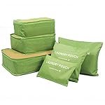 Styleys Set of 6 Packing Cubes Travel Organizer -Green, S1037