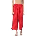 Rangriti Red Liva Palazzo Pants for Women