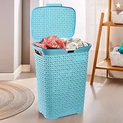 Kuber Industries 70 Ltrs Plastic Large Laundry Basket for Clothes with