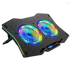 ZEBRONICS Zeb- NC9000 Laptop Cooling pad with Dual 110mm Fan, Multi-Co