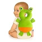 GLUNÂ® Baby Cute Frog Soft Cushioning Fall Protector Backpack Pack of 1 Green Colour, Adjustable Shoulder Belt, Head Protection Back for 6-12 Month Toddler Babies