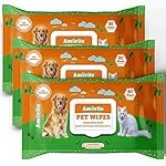 Anti-Bacterial 240 Count Pet Wipes with Fresh Apple Scent for Dogs, Puppies & Pets (Pack of 3) Suitable for All Types of Pets’ Dry Bathing, Daily Care, Paw Cleaning Wipes