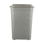 Cello Eliza Laundry Basket with Lid (50 L) | Lightweight, Portable Plastic Storage Organizer for Clothes, Toys, Books | Multipurpose Hamper Bin | Light Grey