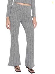 Tokyo Talkies Women Jacquard Bootcut Trousers Black/White