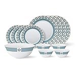 Larah by Borosil – Tiara Series, Crystal, 13 Pcs, Opalware Dinner Set, White