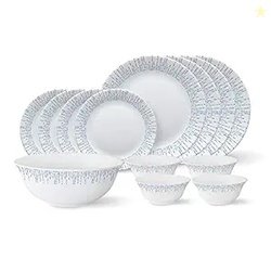 Larah By Borosil - Tiara Series, Pulse, 13 Pcs, Opalware Dinner Set, W